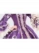 Noble Gorgeous Dark Purple Square Collar Long Sleeve Gold Edge Temperament Charming Court Style Lolita Prom Dress