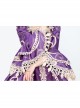 Noble Gorgeous Dark Purple Square Collar Long Sleeve Gold Edge Temperament Charming Court Style Lolita Prom Dress