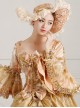 Medieval Retro Elegant Beige Square Collar Long Sleeve Lace Sequins Trailing Hem Classical Court Lolita Prom Dress