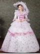 Spring Sweet Dreamy Hollow Out Lace Printed Hem Mid-length Sleeve Classical Lolita Prom Dress