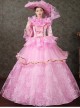 Spring Sweet Dreamy Hollow Out Lace Printed Hem Mid-length Sleeve Classical Lolita Prom Dress