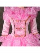 Spring Sweet Dreamy Hollow Out Lace Printed Hem Mid-length Sleeve Classical Lolita Prom Dress