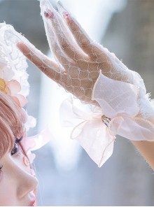 Cherry Blossom Girl Series Gorgeous Tea Party Bowknot Classic Lolita White Lace Gloves