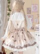 Cherry Milk Pie Series JSK Cute Polka Dot Pattern Brown Element Bow Tie Pleated Lace Classic Lolita Sling Dress