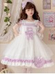 Sagiri Carol Series White Mesh Letter Embroidery Purple Ruched Heart-Shaped Bow Sleeveless Dress