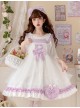 Sagiri Carol Series White Mesh Letter Embroidery Purple Ruched Heart-Shaped Bow Sleeveless Dress