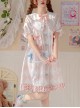 Child Dream Paradise Series OP Pink Diamond Pattern Irregular Cute Pockets Heart Button Large Pleated Neckline Dress