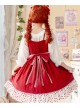 Bunny Jam Series Red Cute Polka-Dot Crinkled Hem Rabbit-Shaped Pocket Classic Lolita Princess Dress 