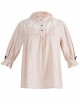 Catch Stars Series Cotton Jacquard Embroidery Folds Petal Neckline Rose Button Decoration Classic Lolita Short Sleeve Shirt