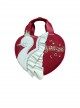 Cute White Little Swan PU Leather Folds Pearl Decoration Embroidery Classic Lolita Heart Tote Bag