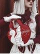 Cute White Little Swan PU Leather Folds Pearl Decoration Embroidery Classic Lolita Heart Tote Bag