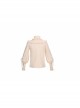 Pastoral Style Stand Collar Light Green Lace Up Apricot Classic Lolita Long Sleeve Shirt