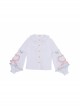 Dogs Donuts Series Cute Doll Collar Little Bear Buttons Sweet Lolita Ruffle Long Sleeve Shirt