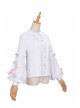 Dogs Donuts Series Cute Doll Collar Little Bear Buttons Sweet Lolita Ruffle Long Sleeve Shirt