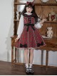 Briar Series JSK Scotland Red Plaid Doll Collar Flower Embroidery Black Bow Knots British Style Classic Lolita Sleeveless Dress