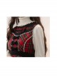 Briar Series JSK Scotland Red Plaid Doll Collar Flower Embroidery Black Bow Knots British Style Classic Lolita Sleeveless Dress