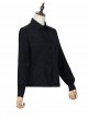 The Battle Of The Jedi Series Simple Black Classic Lolita Lapel Long Sleeve Shirt