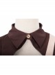 Pharmacist Series Hollow Out Front Chest Brown Lapel Sweet Lolita Half Sleeve Shirt