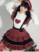 Briar Series SK Scotland Red Plaid Three-Layer Pleated Hem British Style Classic Lolita Suspenders Short Skirt