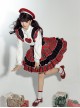 Briar Series SK Scotland Red Plaid Three-Layer Pleated Hem British Style Classic Lolita Suspenders Short Skirt