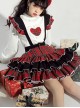 Briar Series SK Scotland Red Plaid Three-Layer Pleated Hem British Style Classic Lolita Suspenders Short Skirt