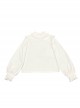 Briar Series White Knit Pleated Lace Long Sleeve Classic Lolita Inner Blouse