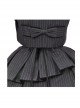 Idol.Q Series SK Striped Double Pleated Hem Patchwork Check Fabric Metal Double-Breasted Trim Classic Lolita Short Strap Dress