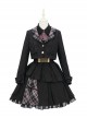 Idol.Q Series SK Striped Double Pleated Hem Patchwork Check Fabric Metal Double-Breasted Trim Classic Lolita Long Strap Dress