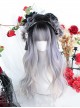 Gray-Blue Gradient Classic Lolita Bangs Gentle Natural Volume Long Wigs