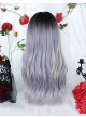 Gray-Blue Gradient Classic Lolita Bangs Gentle Natural Volume Long Wigs