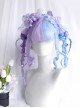 Dreamy Sweet Lolita Double Spell Blue-Purple Inner Air Buckle Bangs Long Straight Hair Wigs