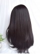 Natural Black Girly Sweet Incline Bangs Classic Lolita Medium Long Hair Wigs