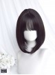 Campus Student Black-Brown Bangs Inner Buckle Bobo Classic Lolita Daily Short Wigs