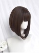 Campus Student Black-Brown Bangs Inner Buckle Bobo Classic Lolita Daily Short Wigs