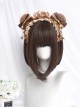 Campus Student Black-Brown Bangs Inner Buckle Bobo Classic Lolita Daily Short Wigs