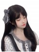 Natural Micro Curls Black Long Sideburns Daily Classic Lolita Long Wigs