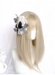 Sweet Lolita Beige Cute Girl Air Bangs Long Straight Hair Wigs