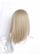 Sweet Lolita Beige Cute Girl Air Bangs Long Straight Hair Wigs