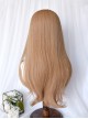 Gentle Linen Gold Micro Curly Waves Bangs Long Hair Classic Lolita Wigs
