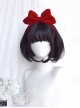 Daily Puffy Cute Black Inner Buckle Shoulder-Length Short Hair Neat Bangs Classic Lolita Wigs