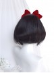 Daily Puffy Cute Black Inner Buckle Shoulder-Length Short Hair Neat Bangs Classic Lolita Wigs