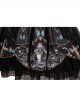 Butterfly Music Series OP Vintage Chiffon Pleated Lace Skull Butterfly Print Ruffled Pleated Puff Sleeves Dark Gothic Lolita Dress Set