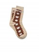 Autumn Winter Brown Bear Pattern Print Bow Knot Decoration Polka Dots Lolita Short Socks