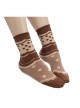 Autumn Winter Brown Polka Dots Pattern Print Heart Shape Lolita Short Socks