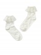 Solid Color Rose Lace Folds Dark Jacquard Hollow Out French Retro Lolita Short Socks