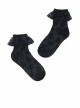 Solid Color Rose Lace Folds Dark Jacquard Hollow Out French Retro Lolita Short Socks