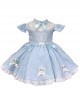 Heart Shape Jacquard Little Rabbit Embroidery Cute Bows Children Sweet Lolita Kids Princess Sleeveless Dress