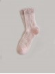 Solid Color Hollow Mesh Ruffle Design Comfortable Breathable Summer Classic Lolita Short Socks