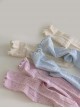 Solid Color Hollow Mesh Ruffle Design Comfortable Breathable Summer Classic Lolita Short Socks