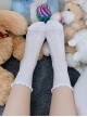 Solid Color Hollow Mesh Ruffle Design Comfortable Breathable Summer Classic Lolita Short Socks